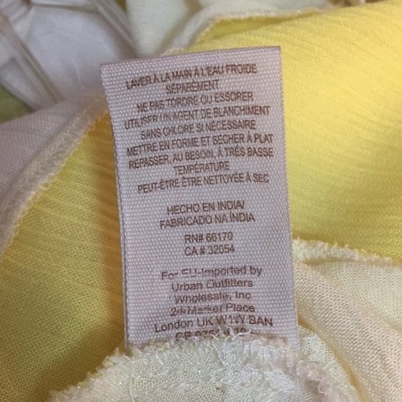 New Free People Yellow White Color Block Swing Dress Tunic racerback Beach Dress - Picture 11 of 11